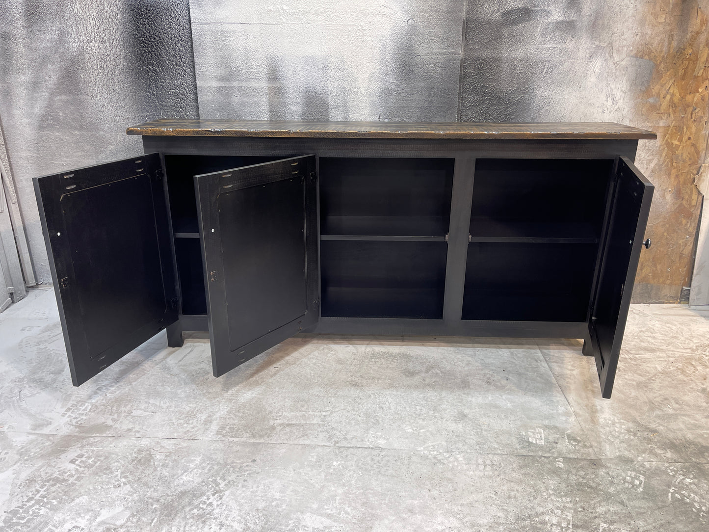 3 door black TV cabinet #47
